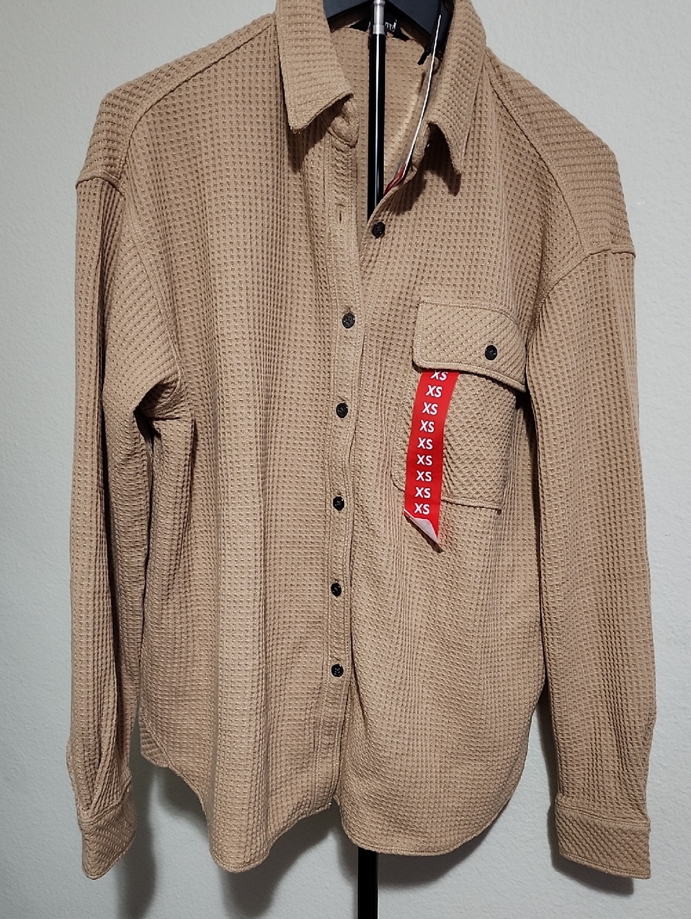 Buffalo Jeans Waffle Button-Up Shirt – Tan